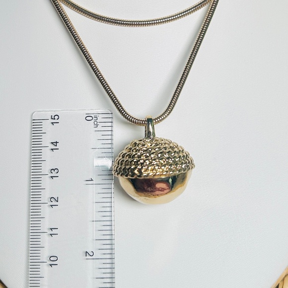 CHICO’S Acorn Briar Ball Long Necklace. With delightful Acorn Shaped Pendant. - Picture 14 of 14